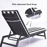 ZUN Outdoor Lounge Chair Cushion Replacement Patio Funiture Seat Cushion Chaise Lounge 00256390