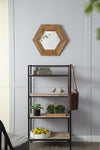 ZUN 18.5" x 18.5" Hexagon Mirror with Natural Wood Frame, Wall Decor for Living Room Bathroom Hallway, W2078133974