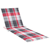ZUN Sun Lounger Cushion Red Check Pattern 78.7"x27.6"x1.2" Fabric 314231