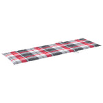 ZUN Sun Lounger Cushion Red Check Pattern 78.7"x27.6"x1.2" Fabric 314231