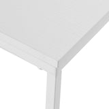 ZUN 48*28*58cm C Type Single Layer MDF Iron Rectangle White Triamine Side Table White Spray 64750440
