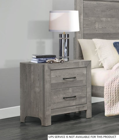 ZUN Rustic Style Gray Finish 1pc Nightstand of 2x Drawers Transitional Design Bedroom Furniture B01169123