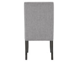ZUN Modern Look 2pc Gray Finish Side Chair Fabric Upholstered Seat Back Wing Back Chair Nailhead Trim B011135288