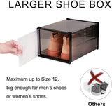 ZUN Storage Shoe Box; Foldable Clear Sneaker Display Box; Stackable Storage Bins Shoe Container W2181P147480