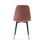 ZUN Pink Velvet Tufted Accent Chairs with Golden Color Metal Legs, Modern Dining Chairs for Living W116464067