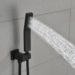 ZUN Matte Black Shower Set System Bathroom Luxury Rain Mixer Shower Combo 60032016