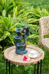 ZUN 7.7x4.7x14.2" Decorative 3 Tier Water Fountain with Fairy and LED Light, for Indoor Tabletop and W2078138939