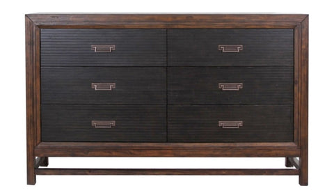 ZUN Bridgevine Home Branson 6-drawer Dresser, No Assembly Required, Two-Tone Finish B108P163823
