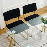 ZUN Modern simple light luxury dining Black home bedroom stool back dressing student desk W210131947
