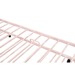 ZUN Metal House Bed With Trundle, Twin Size House Bed Pink MF295082AAH