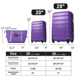 ZUN Hardshell Luggage Sets 2Pcs + Bag Spinner Suitcase with TSA Lock Lightweight 20" + 28" PP309434AAI