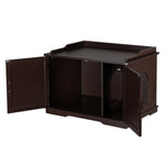 ZUN Cat Litter Box Enclosure Cabinet, Large Wooden Indoor Storage Bench Furniture for Living Room, 14583571