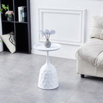 ZUN White Wine Cup Metal Side Table, Small Sofa Table, Round White Nightstand W171894527