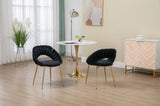 ZUN COOLMORE Accent Set of 2, Velvet Side with Gold Legs, Mid-Century Upholstered Dining W153981442