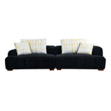 ZUN 103.9" Modern Couch Corduroy Fabric Comfy Sofa with Rubber Wood Legs, 4 Pillows for Living Room, WF309991AAB