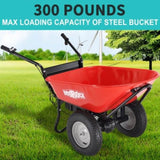 ZUN RedRock Wheelbarrow Utility Cart Electric Powered 24V DC 180W AGM Battery 330lbs Max ET295652RED