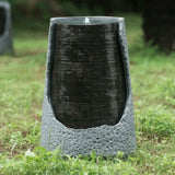 ZUN 17x17x26" indoor outdoor Polyresin Water Fountain, Unique Broken Urn Fountain Chic Dynamic Modern W2078124789