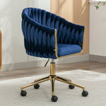 ZUN Modern home office leisure chair with adjustable velvet height and adjustable casters W1521134901