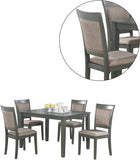 ZUN 5pc Dining Room Set Dining Table w wooden Top Cushion Seats Chairs Kitchen Breakfast Dining room B011118994
