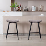 ZUN Bar Stools Set of 2 Armless Counter Low Bar Stools Without Back Modern Linen fabric Breakfast Stools W1439125939