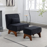 ZUN 29.13" Wide Accent Chair Ottoman lounge Armless chair Upholstered Reading Chair Single Sofa W1852P146786