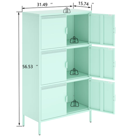 ZUN 6 Door Metal Accent Storage Cabinet for Home Office,School,Garage 63226470