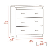 ZUN Calvetta 3-Drawer Dresser Light Grey B06280130