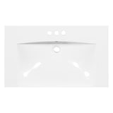 ZUN 30" Single Bathroom Basin Sink, Vanity Top Only, 3-Faucet Holes, Resin WF305076AAK