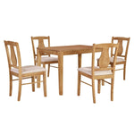 ZUN TREXM 5-Piece Dining Table Set, Wooden Rectangular Dining Table and 4 Upholstered Chairs for WF309146AAN