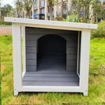 ZUN Outdoor Puppy Dog Kennel ,Waterproof Dog Cage, Wooden Dog House with Porch Deck W77352527