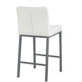 ZUN Cheap Modern Design High Counter Stool metal legs Kitchen Restaurant white pu Bar Chair W21037597