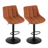 ZUN Brown Pu Leather Swivel Adjustable Height Bar Stool Chair For Kitchen W1516P147791