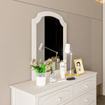 ZUN White Contemporary Roman Style, Mirror Frame Arch-Corner Wooden Made, Dressing Mirror, Vanity W1596102260