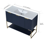 ZUN 48 Inch Freestanding Bathroom Vanity With Resin Basin,48x18 W99951399