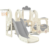 ZUN Kids Swing-N-Slide with Bus Play Structure, Freestanding Bus Toy with&Swing for Toddlers, Bus PP299290AAE