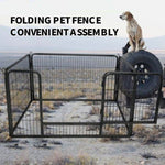 ZUN Dog Playpen Designed for Camping, Yard , 28" Height for Medium/Small Dogs, 4Panels W1364123388