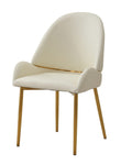 ZUN Dining Chair with PU Leather Beige color metal legs W50960340