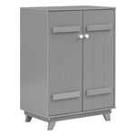 ZUN Wooden Wardrobe Cabinet with Hanging Rod, Storage Armoires with Doors,Gray WF320864AAE