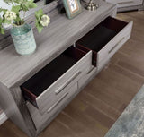ZUN Gray Color Nightstand Bedroom 1pc Nightstand Solid wood Bar Handles 3-Drawers bedside Table Metal B011P165672