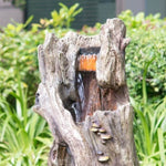 ZUN 17.5x15.5x39.5" Indoor Outdoor Tree Trunk, Polyresin Rusitic Floor Standing Waterfall W2078124504