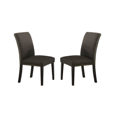 ZUN Ployfiber Upholstered Dining Chair, Ash Black SR011721