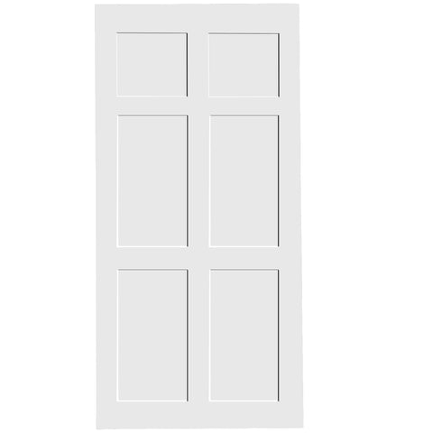 ZUN CRAZY ELF 28" x 80" Six Panel Real Primed Door Slab, DIY Panel Door, Modern Interior Barn Door, W93642074