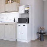 ZUN Palmer 2-Door Cabinet Microwave Kitchen Pantry in White B062111740