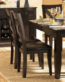 ZUN Warm Merlot Finish Set of 2 Side Chairs Leather-Look Brown Seat and X-back Design Durable Furniture B01153766