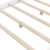 ZUN Full Size Canopy Platform Bed with Support Legs,White WF293231AAK