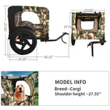 ZUN Outdoor Heavy Duty Foldable Utility Pet Stroller Dog Carriers Bicycle Trailer W321102227