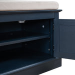 ZUN TREXM Storage Bench with 4 Doors and Adjustable Shelves, Shoe Bench with Removable Cushion for WF284227AAM