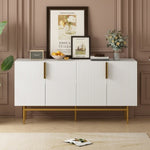 ZUN TREXM Modern Elegant 4-door Sideboard Gold Metal Handle Buffet Cabinet for Dining Room, Living Room, WF304382AAK