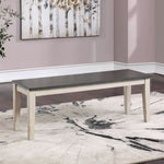 ZUN Dining Room Furniture 1pc Bench Only Dual Tone Design Antique White / Gray Solid wood B011108523