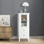 ZUN FCH Nordic Simple MDF Spray Paint Single Door Two Drawer Bathroom Cabinet White 55571410